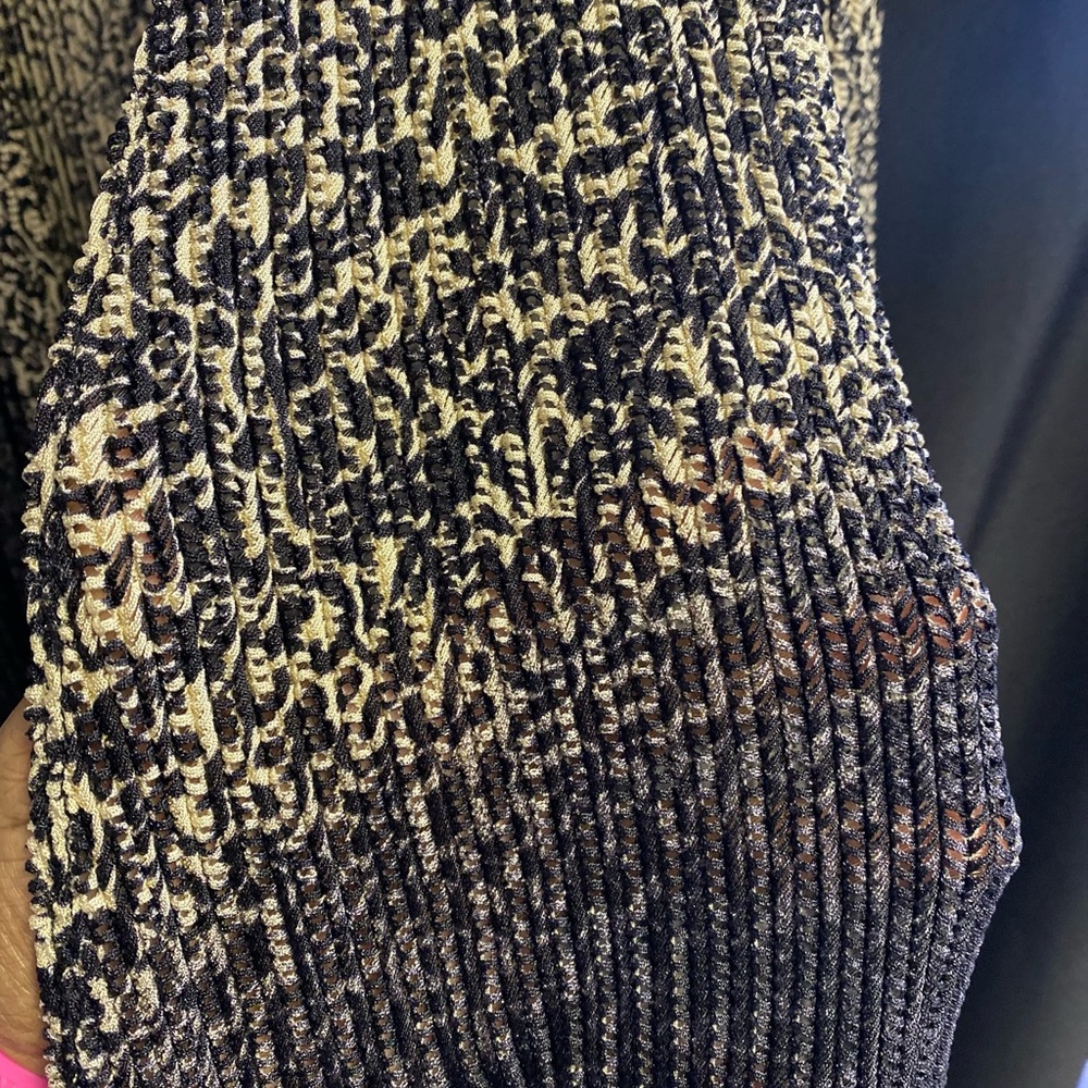 Black and Cream Textured Knit cardigan